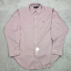 Polo Ralph Lauren Shirt Men 16 Pink Dress Pinpoint Oxford Andrew Adult 34/35 NEW