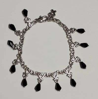 Pulsera Brighton Cuentas de Vidrio Vivaldi Desplazamiento Corazón Cuelga Firmada Delicada Foto 1 de 4