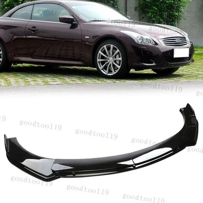 For Infiniti G35 G37 Front Bumper Lip Spoiler Splitters Lower Guards Gloss Black Foto 1 de 4