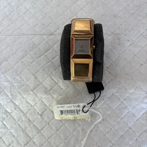 D&G DOLCE GABBANA METAL STUD GOLD METALLIC LEATHER WATCH-DW0273 With Tag 235 - Picture 1 of 8