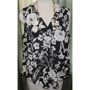 Roz & Ali size 2X floral sleeveless top pull over plus size womens - Picture 1 of 5