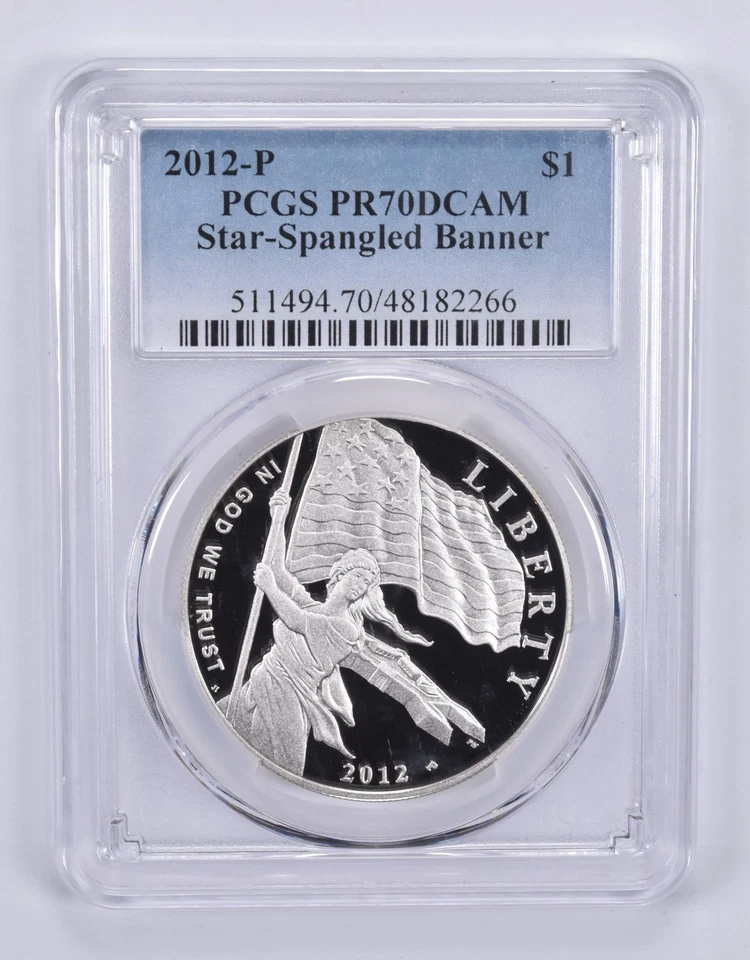 PR70 DCAM 2012-P Star-Spangled Banner Commemorative Dollar PCGS Blue Label *0762 - Image 1 of 4