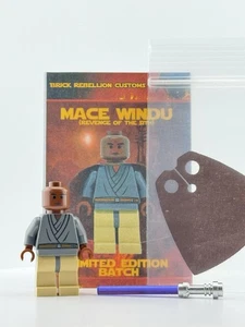 Lego Star Wars TCS/Classic/OG Style BR Customs Mace Windu ROTS BR PERSONALIZZATO RARO - Foto 1 di 8