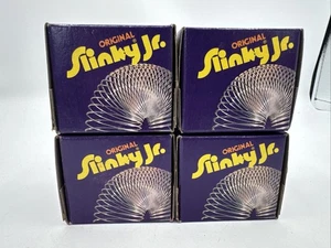 Lot of 4 Vintage Slinky Jr. Metal Coil Walking Spring Toy SEALED in Original Box - Picture 1 of 6