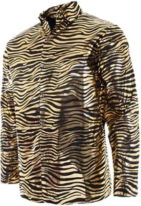 Joe Exotic Mens Adult Series Tiger Stripes Printed Halloween Costume Shirt - Picture 1 of 3