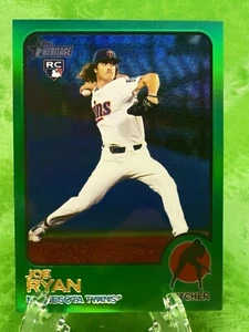 Joe Ryan RC /273 - 2022 Topps Heritage - Green Chrome Refractor #370 Twins - Picture 1 of 11