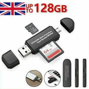 SD Card Reader Micro USB OTG USB-C to USB 2.0 Adapter for Android Phone Tablet - Picture 1 of 14
