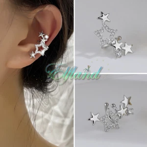 Ohrschmuck Ohrklemme Ohrclip Ear Cuff * Stern Strass Zirkonia * Bling Design - Bild 1 von 2
