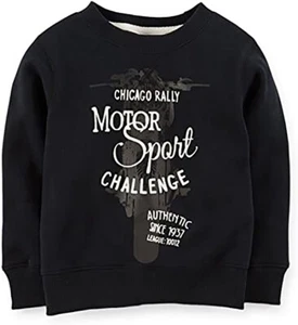 Carter's Boy's "Motor Sport Challenge" Fleece Sweatshirt; Black (4 Kids) - Picture 1 of 1