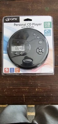 NEW SEALED  GPX Personal CD Player w/ FM Radio & Earbuds #PC332B   - Image 1 of 3