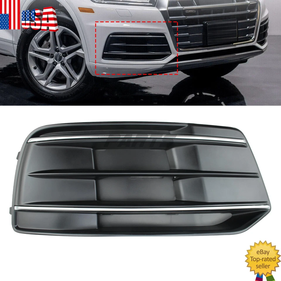 Front Bumper Cover RH Side Fog Light Grille Bezel Insert For Audi Q5 2018-2020 Foto 1 de 4