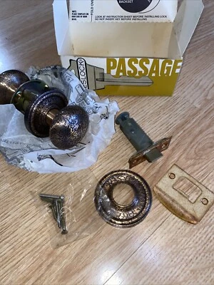 Herrajes para puertas interiores vintage Weslock Privacy #800 FB-FB BRONCE CRAQUELADO años 80’s Foto 1 de 4