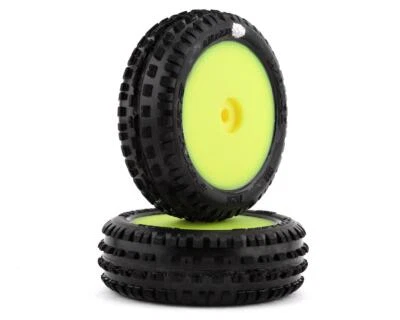 Pro-Line Mini-B Front Pre-Mounted Wedge Carpet Tire (Yellow) (2) - Image 1 of 4