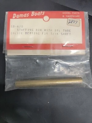Caja de relleno vintage Dumas Boat # 2807 con cojinete de tubo de aceite para eje 3/16 Foto 1 de 2