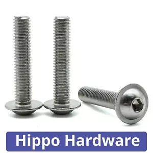 Flanged Button Head Screws Allen Socket Bolts A2 Stainless Steel - Picture 1 of 6