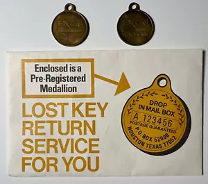 2 medaglioni di bronzo vintage anni '70 EXXON EXXON con busta HOUSTON TEXAS - Foto 1 di 7