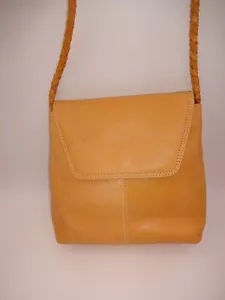 Genuine Leather Brown Tan Purse Tote Bag Handbag Crossbody Braided Strap India - Picture 1 of 11
