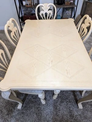 Dining Table Set for 6 Wood with 1 Leaf - Image 1 of 3