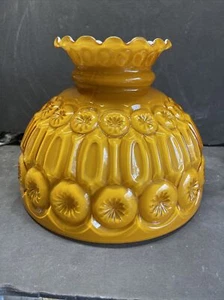 10” Rare Davis Lynch Amber Moon Stars Glass Student Lamp Shade - Picture 1 of 12