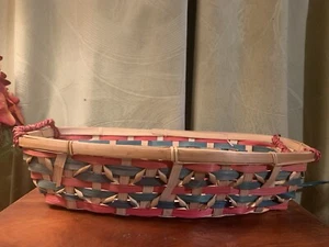 Long Oval Christmas Wicker Bread Basket - Foto 1 di 3