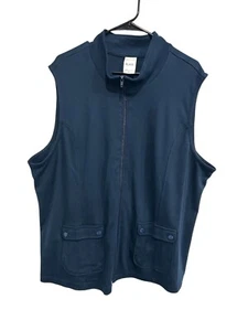 Blair Womens Navy Blue Sleeveless Zip-Up Vest Sz 2XL - Picture 1 of 8
