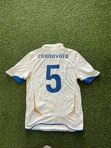 Puma Italy Men's Away Jersey 2010 Legend Cannavaro #5 - White - Picture 1 of 6
