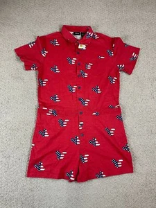 Disney Sz Small Mickey Mouse American Flag Button Up Romper NWT - Picture 1 of 7