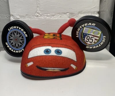 Disney Parks Rayo McQueen Coches Rojo Mickey Oreja Sombrero Tallas Juveniles Con Correa  Foto 1 de 4