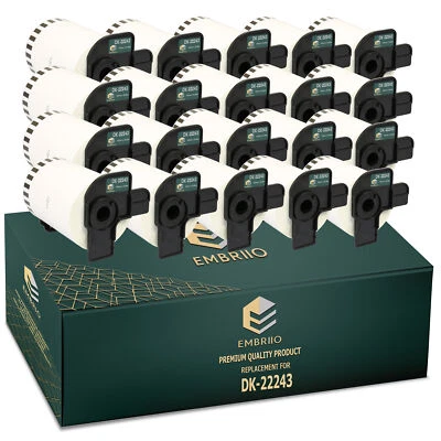 EMBRIIO 20 Roll Continuous Length Paper Tape fits Brother DK-22243 QL-1060N QL-1050N