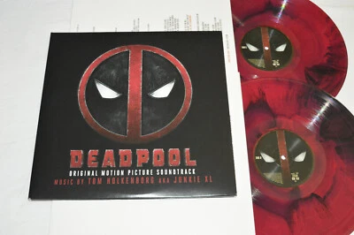 DEADPOOL Movie Soundtrack Tom Holkenborg Junkie XL 2-LP Red/Black Splatter Vinyl - Image 1 of 4