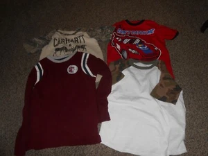 Nice Lot of 4 Boys size 6/7 SHIRTS 365 kids, Wonder Nation, & Carhartt SS LS - Picture 1 of 16