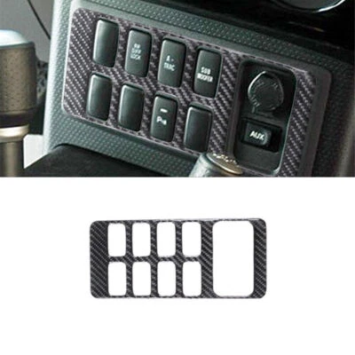Cubierta de botón de consola central de fibra de carbono para Toyota FJ Cruiser 2007-14 Foto 1 de 4