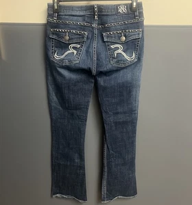Rock & Republic Womens Blue Spike Bootcut Jeans Kassandra Size 8 M - Picture 1 of 11