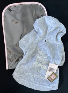 VINTAGE JUICY DOGGY COUTURE Velour Pet Sweater/Hoodie Color: gray - Picture 1 of 7