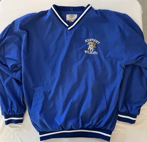 Giacca a vento vintage Kentucky Wildcats uomo XXL blu giacca anni 90 pullover NCAA - Foto 1 di 7