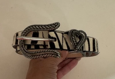 Пояс CHICO'S Zebra натуральная телячья кожа серебро - женский 34 дюйма - Изображение 1 из 4