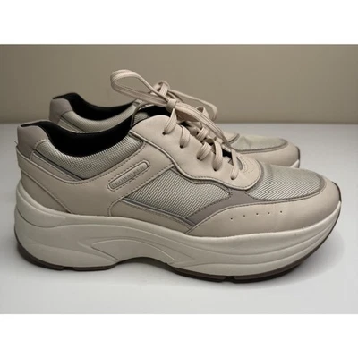 Rockport Prowalker Sneaker Womens 9.5 Beige Leather Low Lace Up ECO Comfort - Image 1 of 4