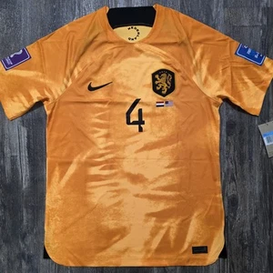 2022 Nike Netherlands Home Soccer Jersey Virgil Van Dijk Men M World Cup Qatar - Picture 1 of 9