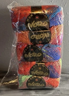 Noro Taiyo Color 37 Lot A Silk Blend Lot Of 5 Skeins  - Image 1 of 4