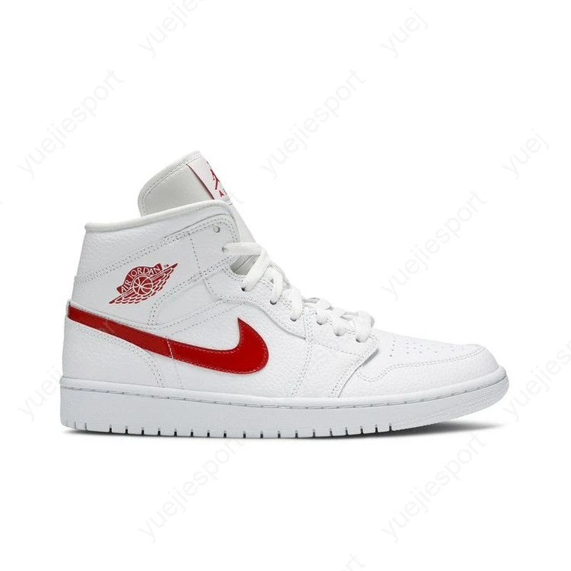 Jordan 1 Mid White University Red W for sale | eBay