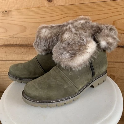 Caterpillar CAT Flurry Imitación Piel Impermeable Tobillo Nieve Botín 10 Verde Gamuza Boho Foto 1 de 4