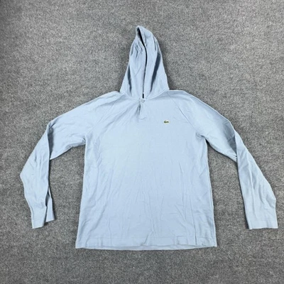 Camisa con capucha Lacoste para hombre grande azul claro piqué manga larga logotipo de cocodrilo TH3432 Foto 1 de 4