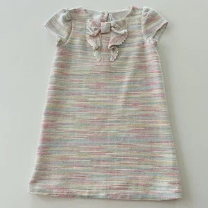 Janie and Jack Girls 12 Boucle Bow Ruffle Dress Multi - Picture 1 of 7