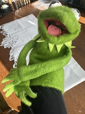 Marioneta de mano vintage 1978 Kermit the Frog Fisher Price Jim Henson Muppets #860 Foto 1 de 3