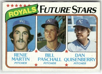 1980 年 TOPPS #667 RENIE MARTIN / BILL PASCHALL / DAN QUISENBERRY ROYALS RC — 第 1/2 张图片