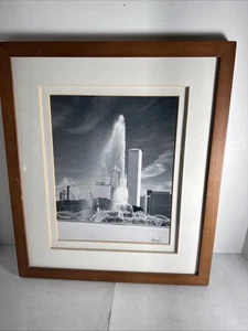 Framed and Matted chicago signed auto  Hersch  13 16 - Picture 1 of 4