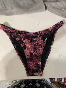 Victoria’s Secret Bikinihose Schwimmen Blumenmuster pink lila gefüttert hohe Taille Schwimmen - Bild 1 von 8