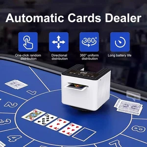 Rechargeable Automatic Card Dealer 360° Rotating Poker Dealing Machine 2 Decks - Picture 1 of 12