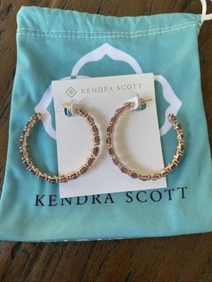 Pendientes de aro Kendra Scott Jolie oro rosa en melocotón ombre poste aros festivos Foto 1 de 4