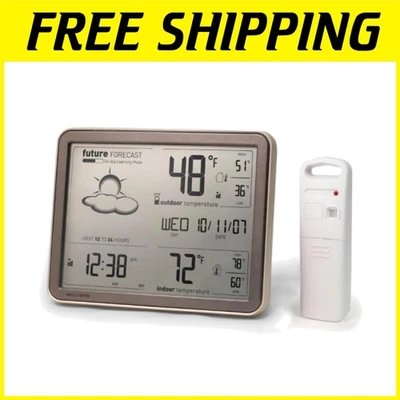 Wireless Weather Station with Large Display and Atomic Clock - Image 1 of 4